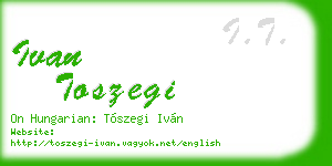 ivan toszegi business card